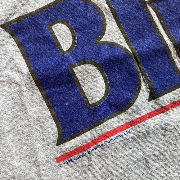 VINTAGE 1998 LABATT BLUE TANK TOP GREY LARGE - Picture 2 of 4